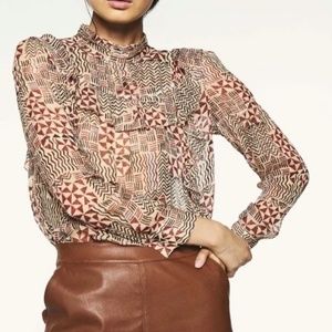 NEW BA&SH Mia Ruffle Top 2 / M